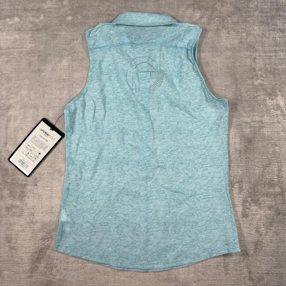 Foray Golf Shirt Women XS Blue Marl Core 3.0 Polo Sleeveless Performance NWT - Picture 5 of 10